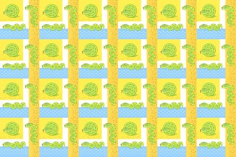 Snake cartoon on sea seamless pattern background イラスト素材