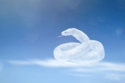 Snake cloud shape. Symbol of the year 2025 according to the Chinese calendar. 스톡 일러스트
