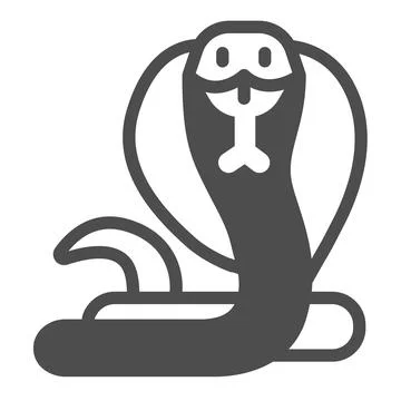 Snake Cobra solid icon, worldwildlife concept, cobra vector sign on white Illustrazione stock