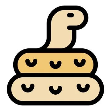 Snake coiled around its body, showing its characteristic posture Stock Illustration