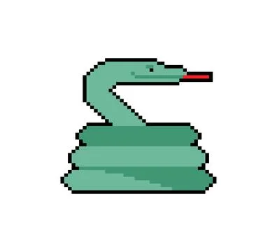 Snake coiled pixel art. serpent icon sign 8 bit. Vector pixelated Illustration