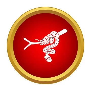 Snake coiling around a branch icon design Stock Illustration