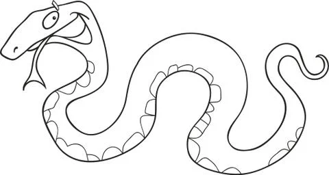 Snake for coloring book Illustration