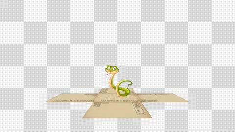 A snake comes out of a bouncing box Vidéo 277957191