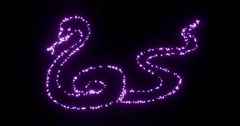 Snake constellation rotating on black background Stock Footage 281868362