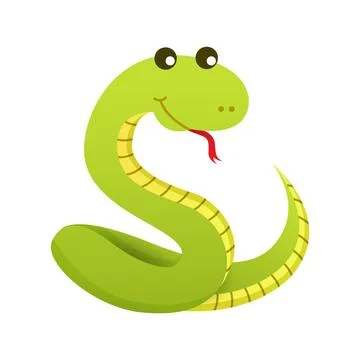 Snake . Cute isolated cartoon vector . Stock Illustration
