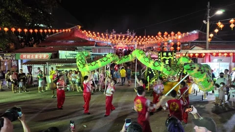 Snake dance performance in front of the iconic Snake Temple, Penang. Stock-Footage 318089818