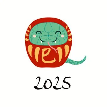 Snake daruma doll Stock Illustration