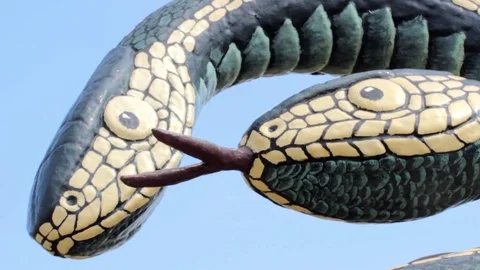 Snake Dens 073 - Snake Statue CU Video stock 81529821