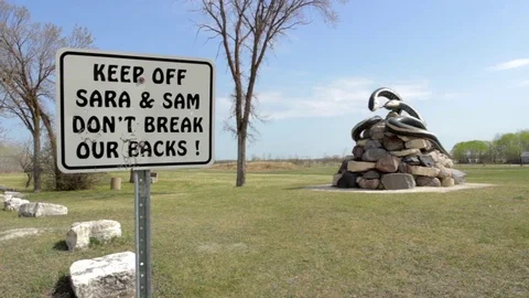 Snake Dens 074 - Snake Statue with Sign Video stock 81529820