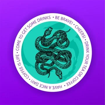 Snake Drink Coaster Illustrazione stock