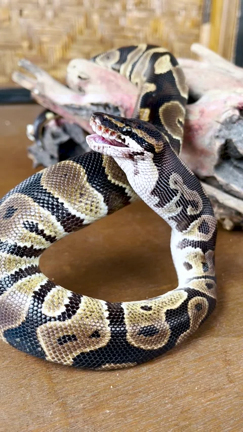 Snake eating a mouse, Closeup feeding Stock Footage 257943298