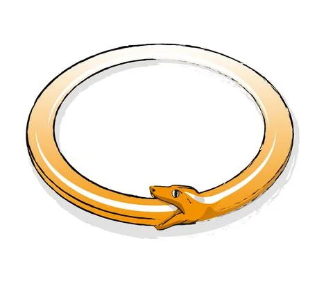 A snake that eats itself. Vintage style drawing Stock Illustration