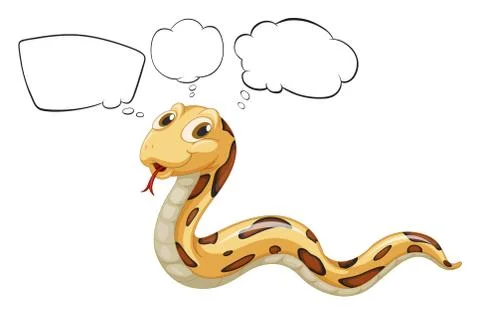 A snake with empty bubble notes 스톡 일러스트