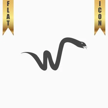 Snake flat icon Stock Illustration