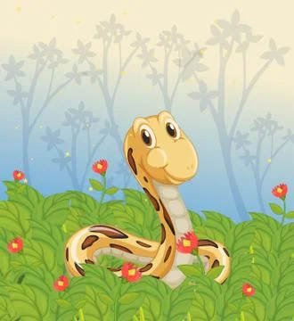 A snake in the forest Illustration