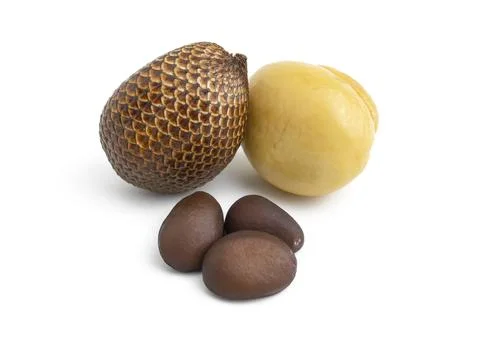 Snake fruit on white background Stock Photos