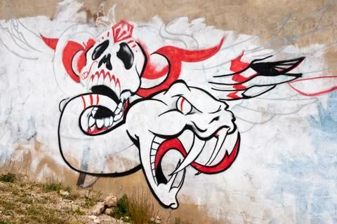 Snake graffiti Stock Photos