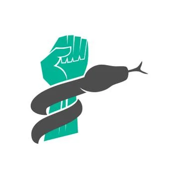 Snake Hand logo template design Vector illustration Isolated Ilustración de archivo