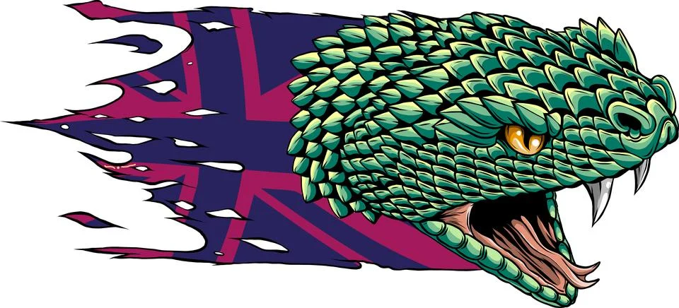 Snake head hand drawn vector illustration design イラスト素材