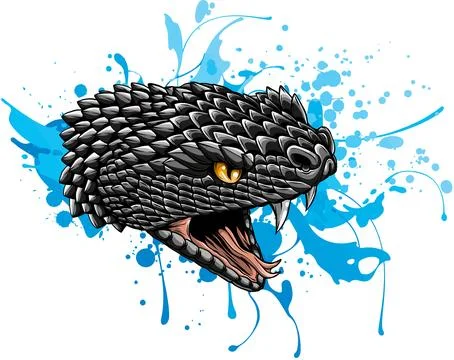 Snake head hand drawn vector illustration design Stock Illustration