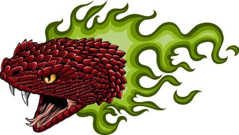 Snake head hand drawn vector illustration design Stock Illustration