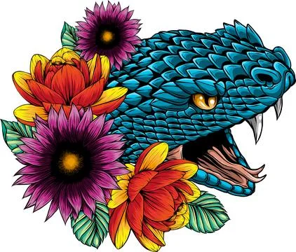 Snake head hand drawn vector illustration design Stock Illustration