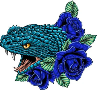 Snake head hand drawn vector illustration design Stock Illustration