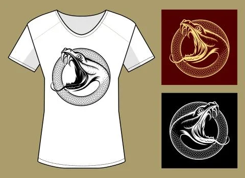 Snake Head Print Template Stock Illustration