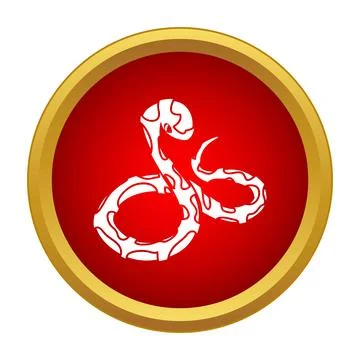 Snake icon design representing danger or wild animals Stock Illustration