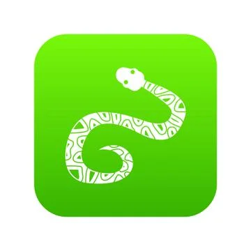 Snake icon digital green Stock Illustration