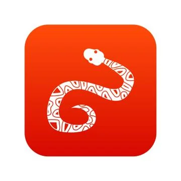 Snake icon digital red イラスト素材