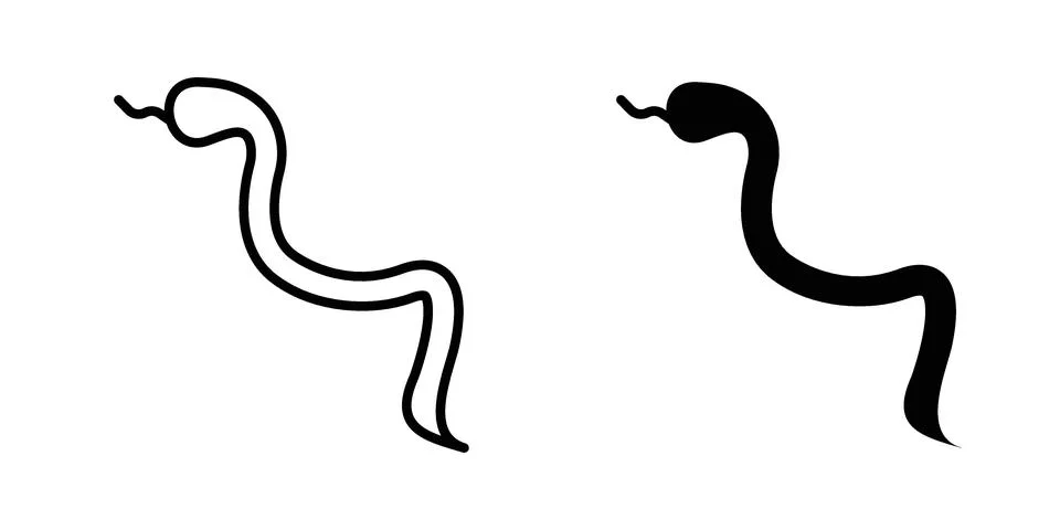 Snake icon drawing lines. Silhouette style vector bundle Stockillustratie