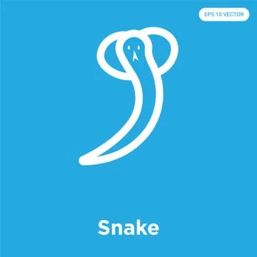Snake icon isolated on blue background Free Stock Illustration