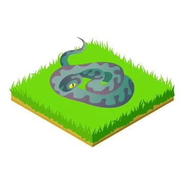 Snake icon, isometric style Illustrazione stock
