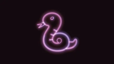 Snake Icon Neon Seamless Loop with Black Background 4K Video stock 311303435