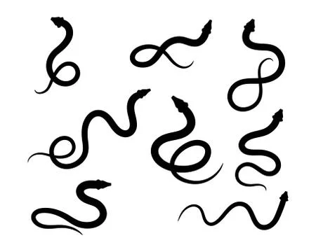 Snake icon silhouette vector Stock Illustration