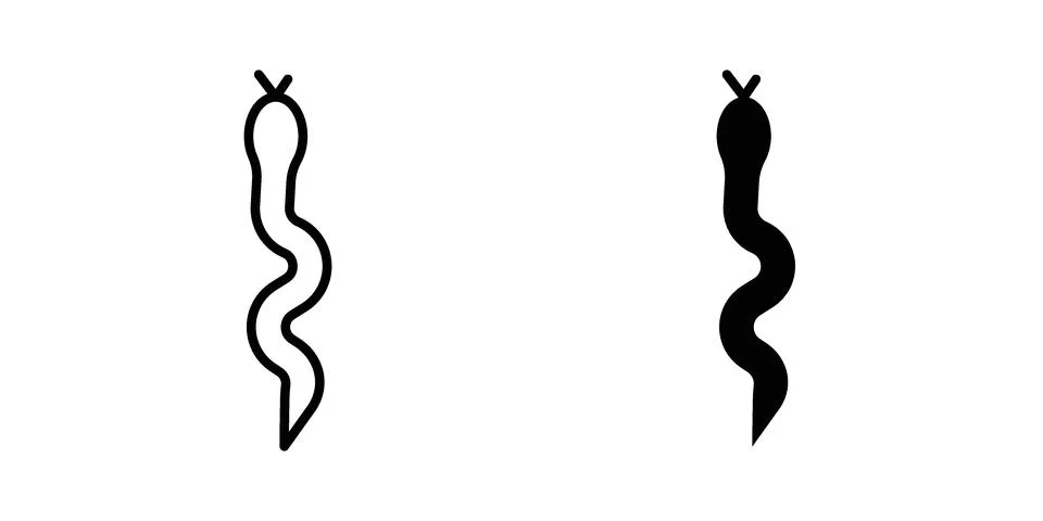 Snake icon silhouette vector set. thin line pack Stockillustratie