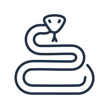 Snake icon. Simple line drawing of a snake, perfect for various design proj.. Stock Illustration