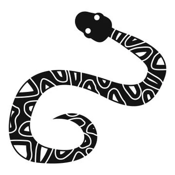 Snake icon, simple style Stock Illustration
