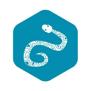 Snake icon, simple style Stock Illustration