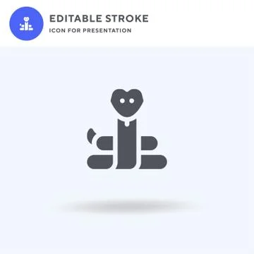 Snake icon vector, filled flat sign, solid pictogram isolated on white, logo  Stock Illustration