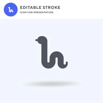 Snake icon vector, filled flat sign, solid pictogram isolated on white, logo  Stock Illustration