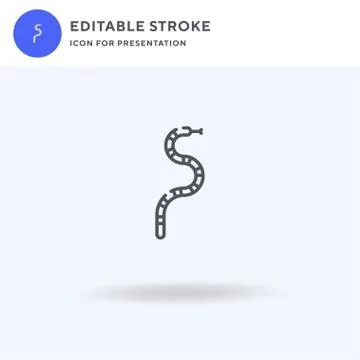 Snake icon vector, filled flat sign, solid pictogram isolated on white, logo  Stock Illustration