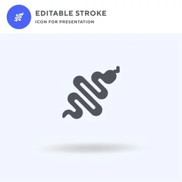 Snake icon vector, filled flat sign, solid pictogram isolated on white, logo Stock Illustration