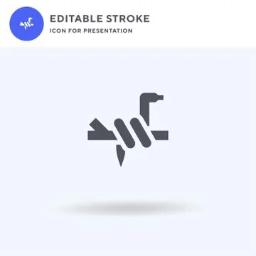 Snake icon vector, filled flat sign, solid pictogram isolated on white, logo Stock Illustration