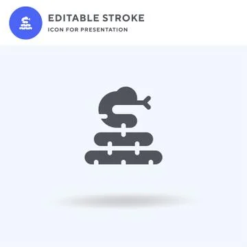 Snake icon vector, filled flat sign, solid pictogram isolated on white, logo Stock Illustration