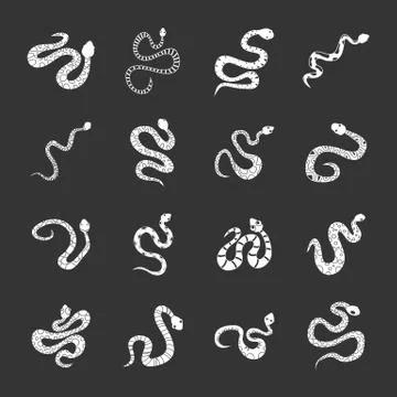 Snake icons set grey Stock Illustration
