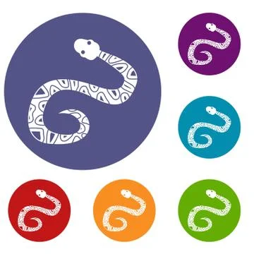 Snake icons set Illustration
