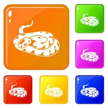 Snake icons set vector color Illustrazione stock